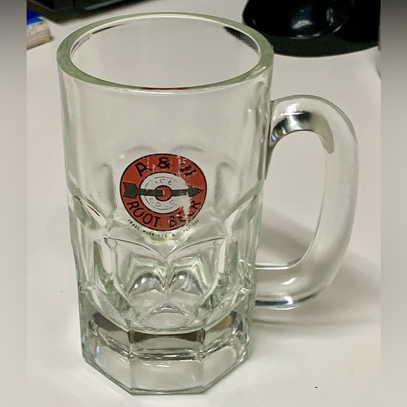 Mid Century Vintage Thick Heavy Duty Glass A & W Root Beer Mug - Picture 6 of 16